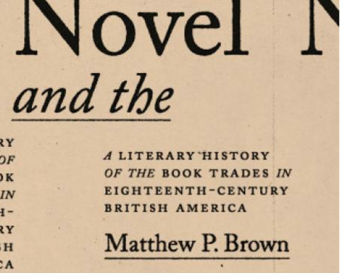 Matthew P. Brown: The Novel and the Blank, title page