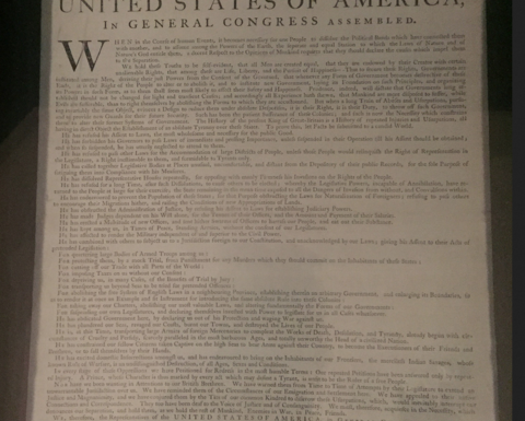 Dunlap Broadside of the Declaration of Indipendence (photogr. Zakarie Faibis, Wikimedia commons)
